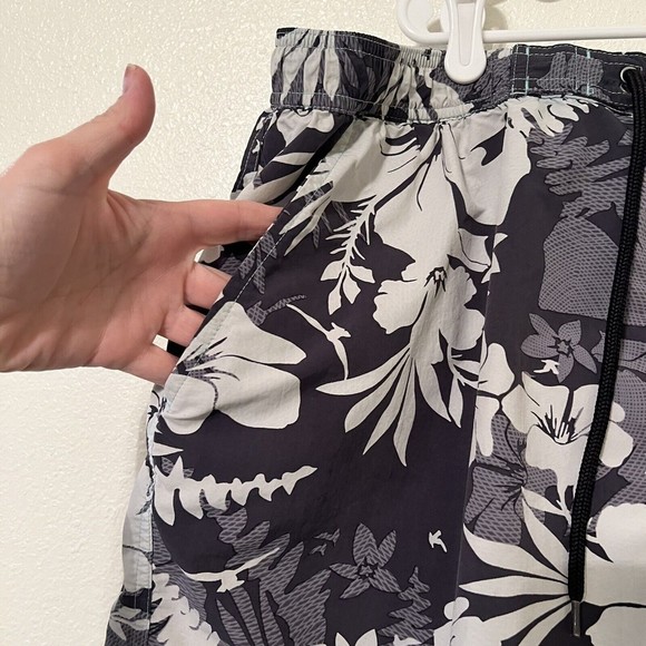 Caribbean Swimwear Large Gray Elastic Waist Drawstring Swim Board Shorts Mesh - Picture 3 of 10